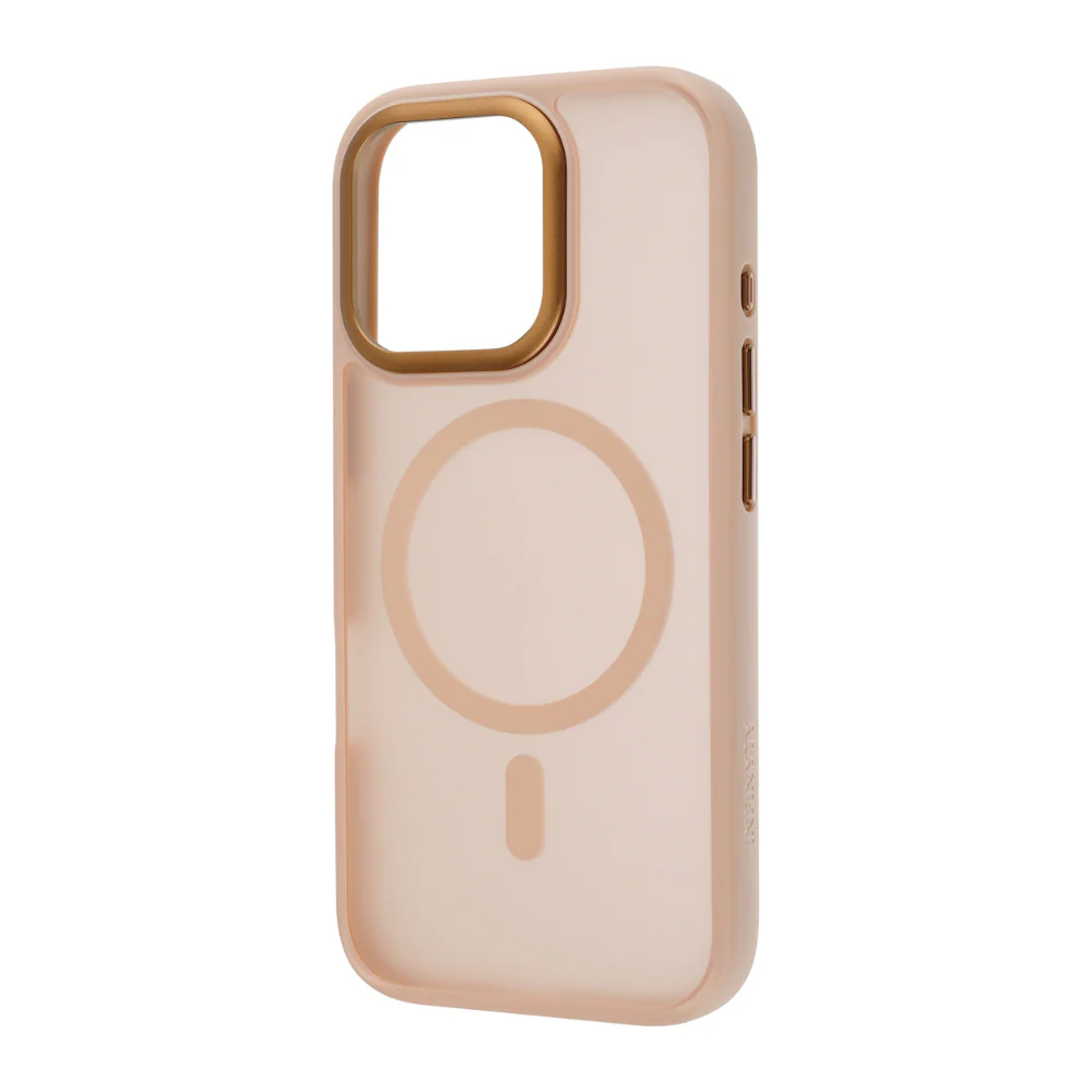 Infinyty Modo Silicone MagSafe Case with Metal Camera Frame and Button iPhone 16 Pro, Desert Titanium - Image 4