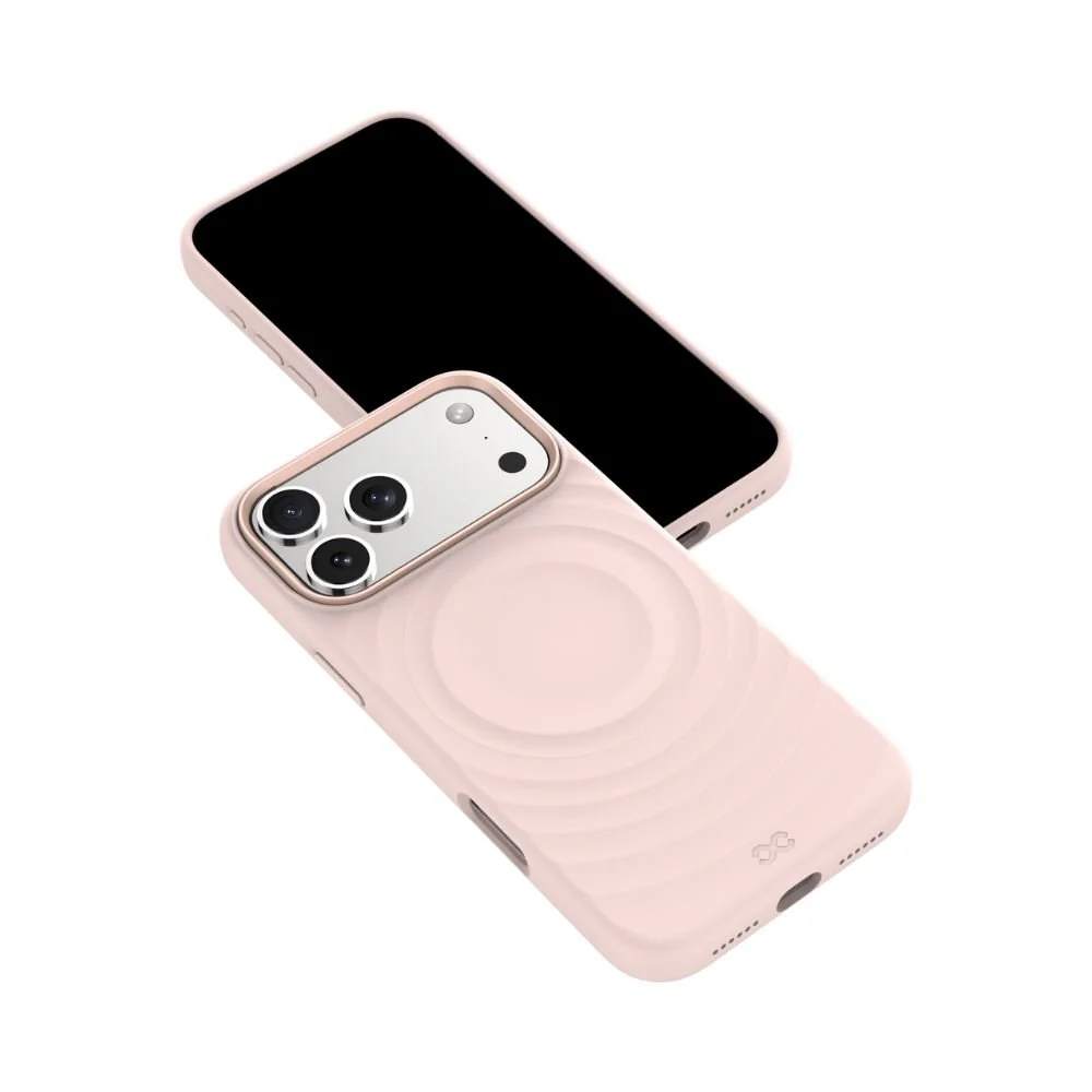Infinyty QUIVERX Ripple Case with Metallic Camera Frame for iPhone 17 Pro, Pink - Image 4