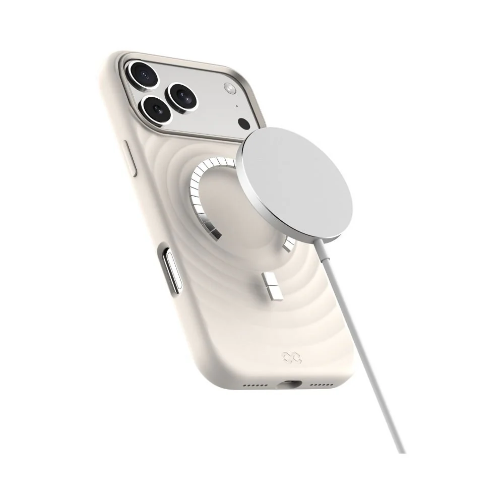 Infinyty QUIVERX Ripple Case with Metallic Camera Frame for iPhone 17 Pro Max, Beige - Image 2