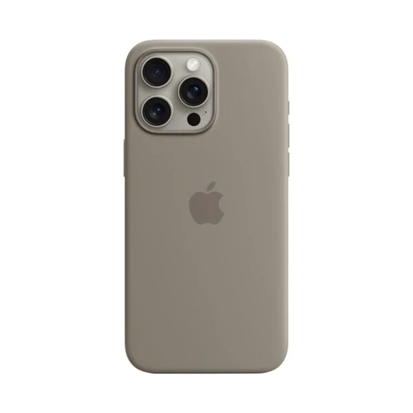Apple iPhone 15 Pro Max Silicone Protective Case Cover With MagSafe Clay