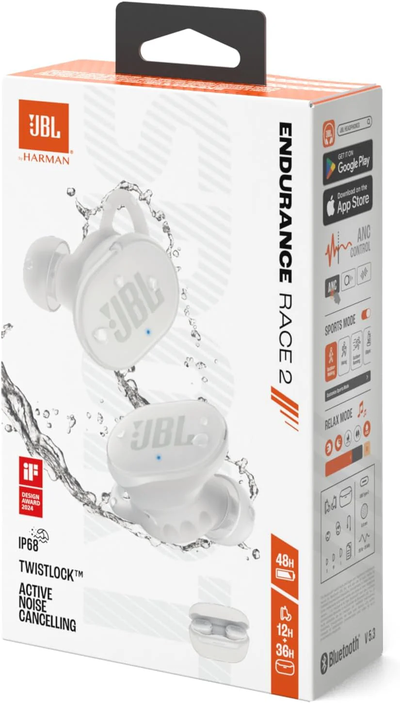 JBL Endurance Race 2 True Wireless Earbuds White - Image 5