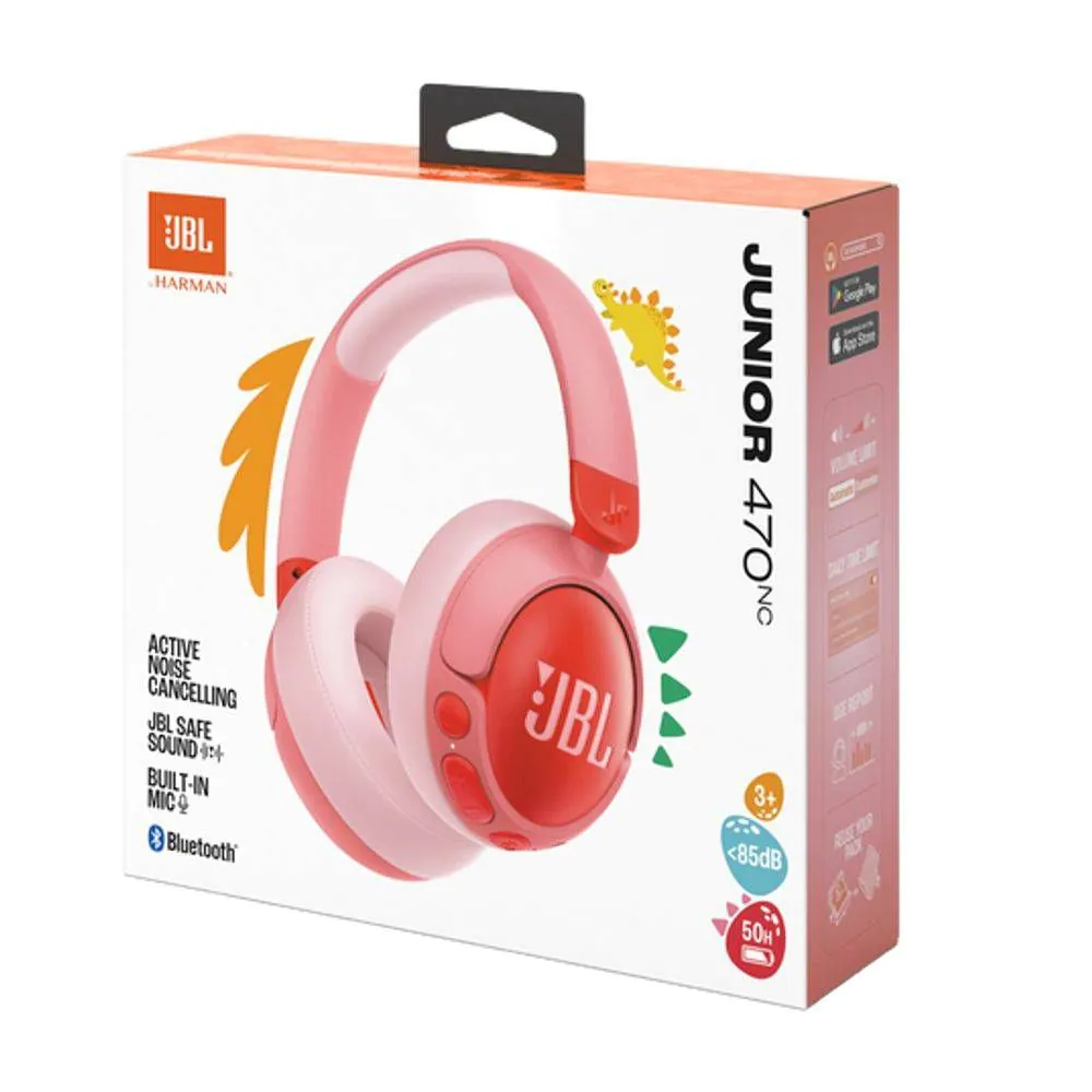 JBL Junior 470NC Noise Cancelling Kids Headphones Pink - Image 5