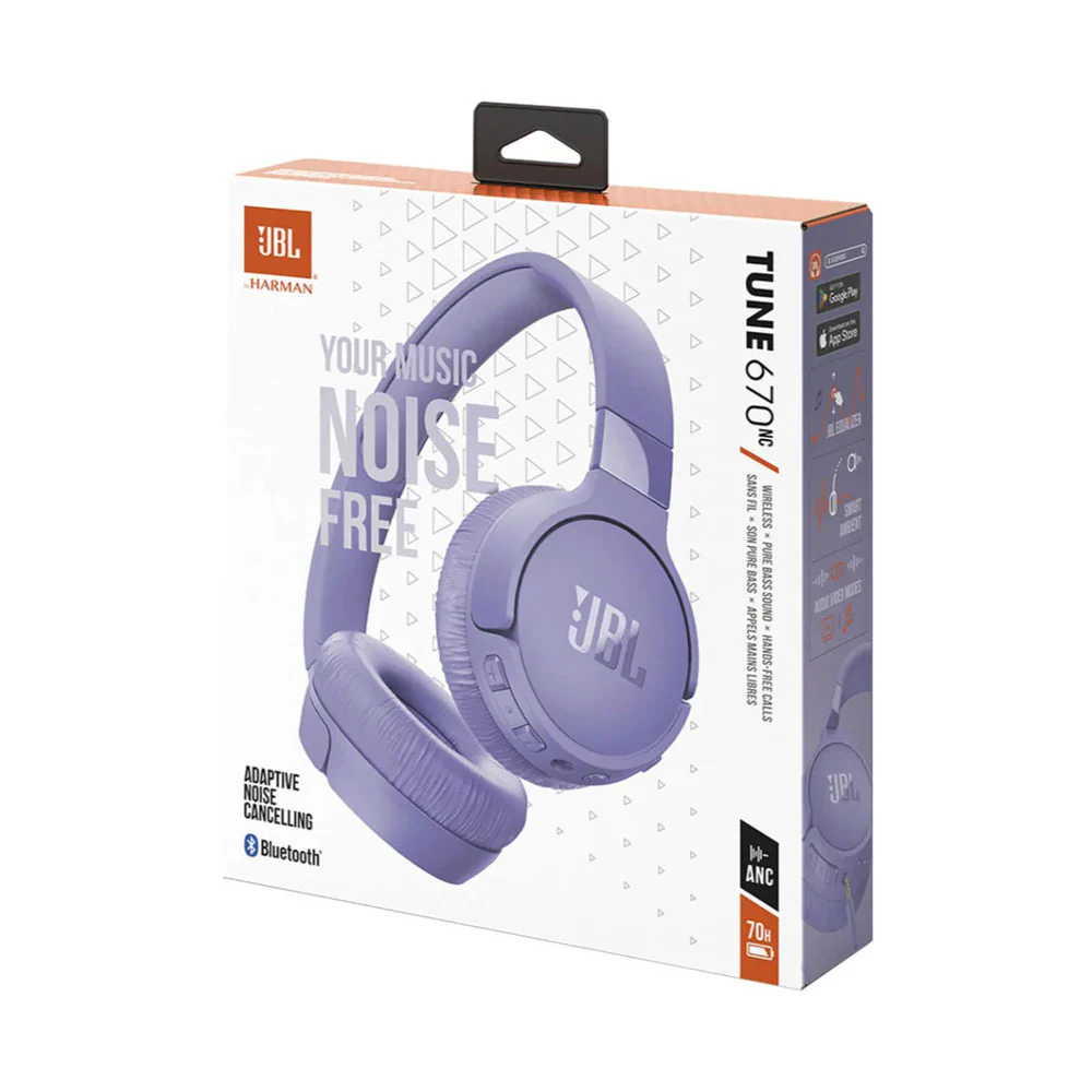 JBL Tune 670NC Wireless On-Ear Headphones Purple - Image 7