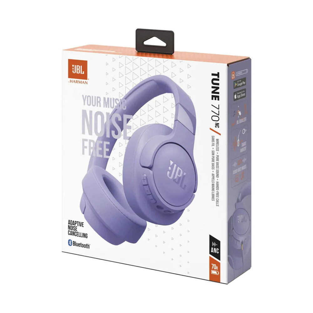 JBL Tune 770NC Noise Cancelling Wireless Over Ear Headphones Purple - Image 7