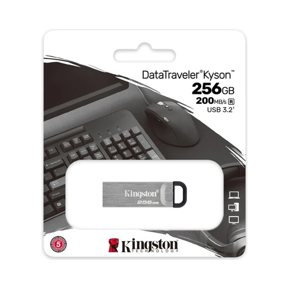 Kingston DataTraveler Kyson USB 3.2 Flash Drive 256GB Grey - Image 6
