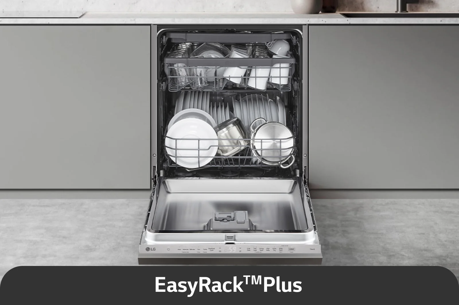 LG 60cm QuadWash™ Integrated Built-In Dishwasher, DBC512TSE - Image 3