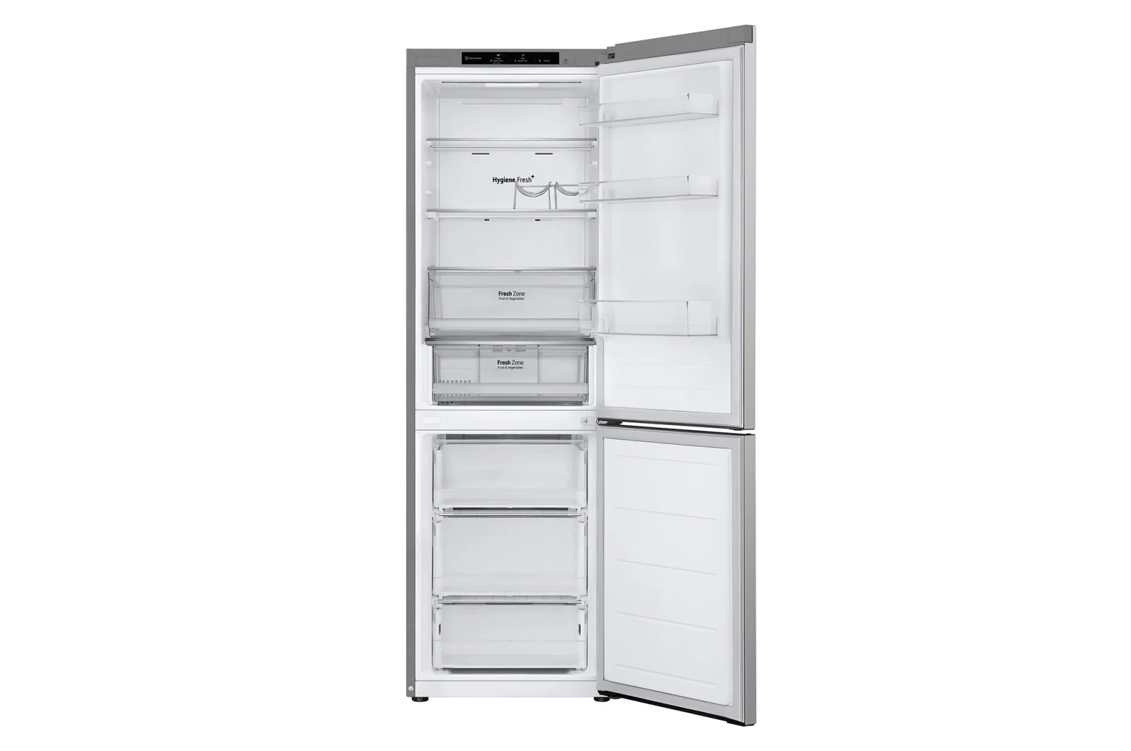 LG Bottom Freezer Refrigerator, 344L, Smart Inverter Compressor, Prime Silver, GR-B479FMNW - Image 2