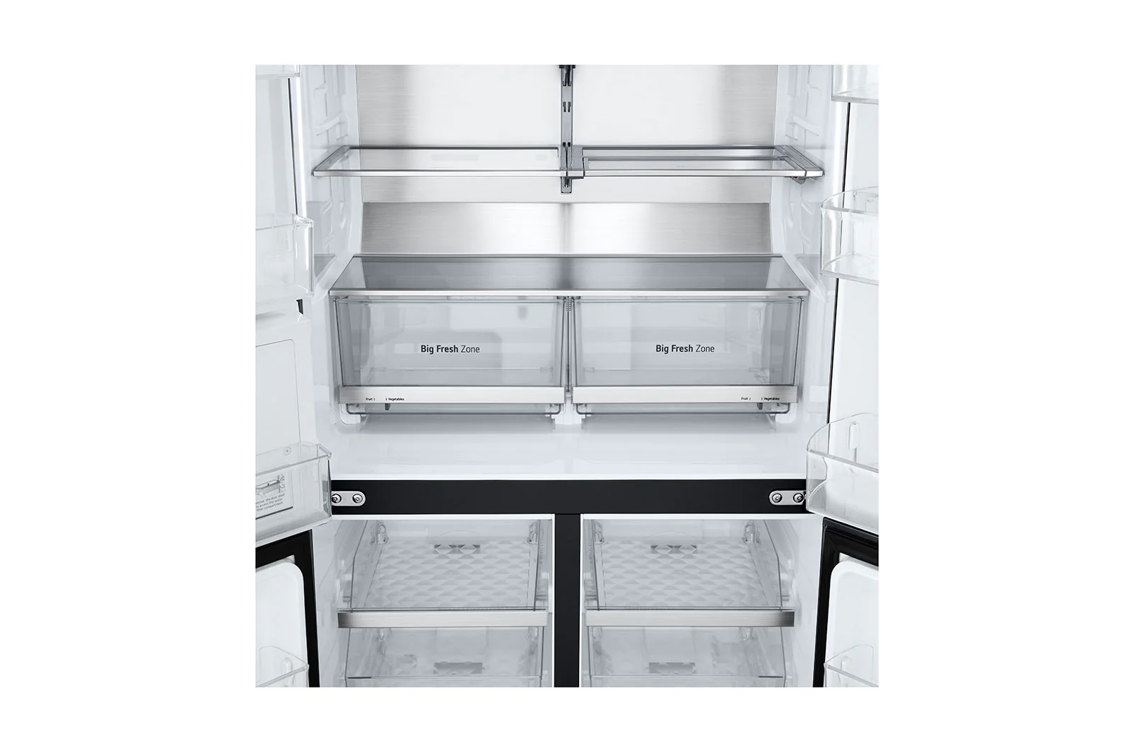 LG Black Glass InstaView, French Door Fridge, Essence Black Steel 681L GR-X34FFCAB - Image 7