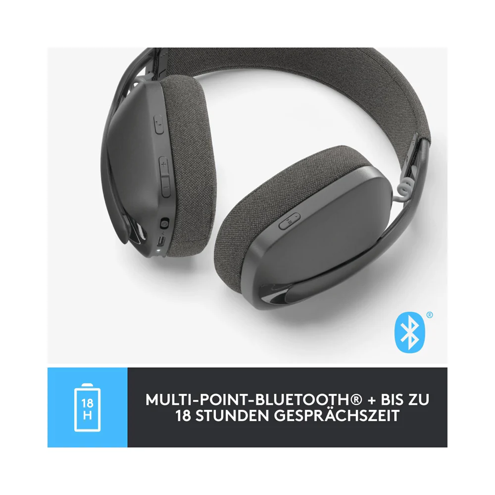 Logitech Bluetooth Over-Ear Headset Graphite - Image 6