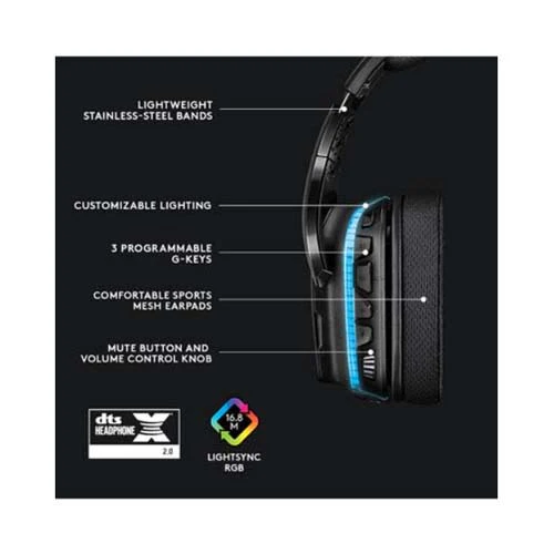 Logitech Wireless Over-Ear Gaming Headphone With Microphone Black - Image 6