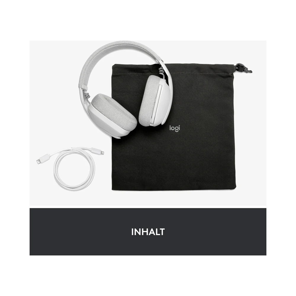 Logitech ZONE VIBE 100 Over-ear Wireless Bluetooth Headset Off White - Image 7