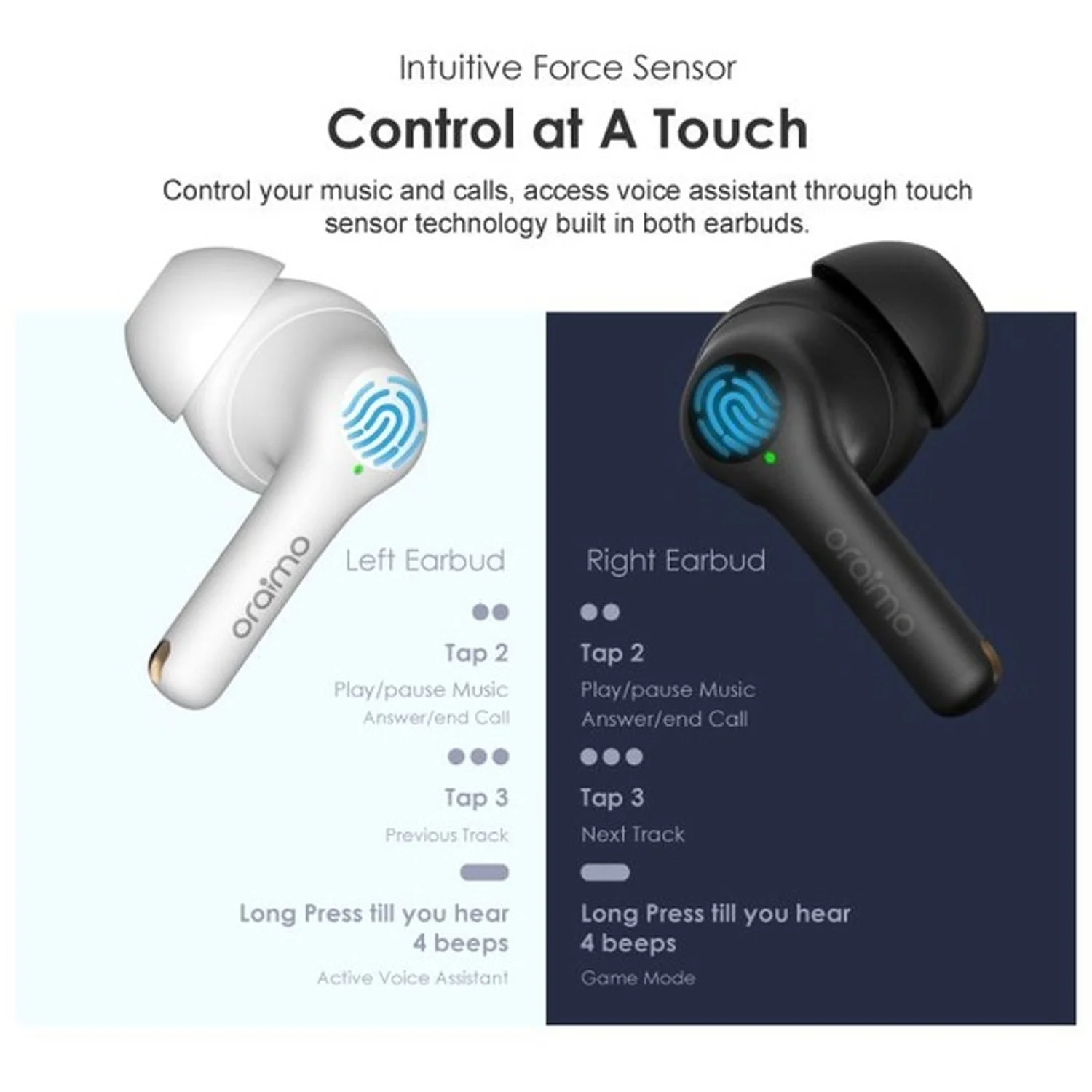 Oraimo FreePods 3C TWS True Wireless Earbuds, BT V5.3, ENC, White, OEB-E104DCWHT - Image 4