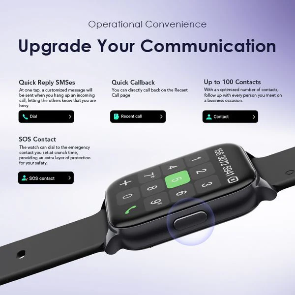 Oraimo Watch 4 Plus Bluetooth Call Smart Watch, AI-Generated Watch Faces, BT V5.2, 300mAh, Black, OSW-801 - Image 4