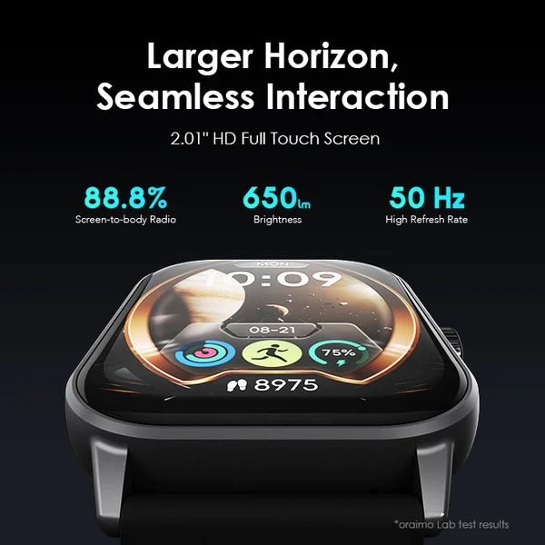 Oraimo  Watch 5  Bluetooth Call Smart Watch, Waterproof: 1ATM, BT V5.2, 300mAh, Chrome, OSW-805LC - Image 4