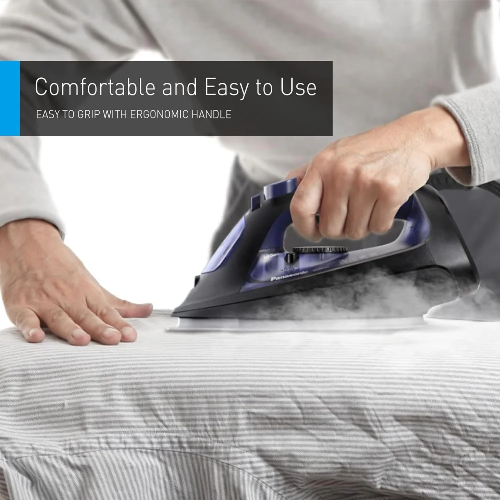 Panasonic Steam Iron, 2400W, NI-JU700, Black / Gold, Big Ceramic Soleplate - Image 6