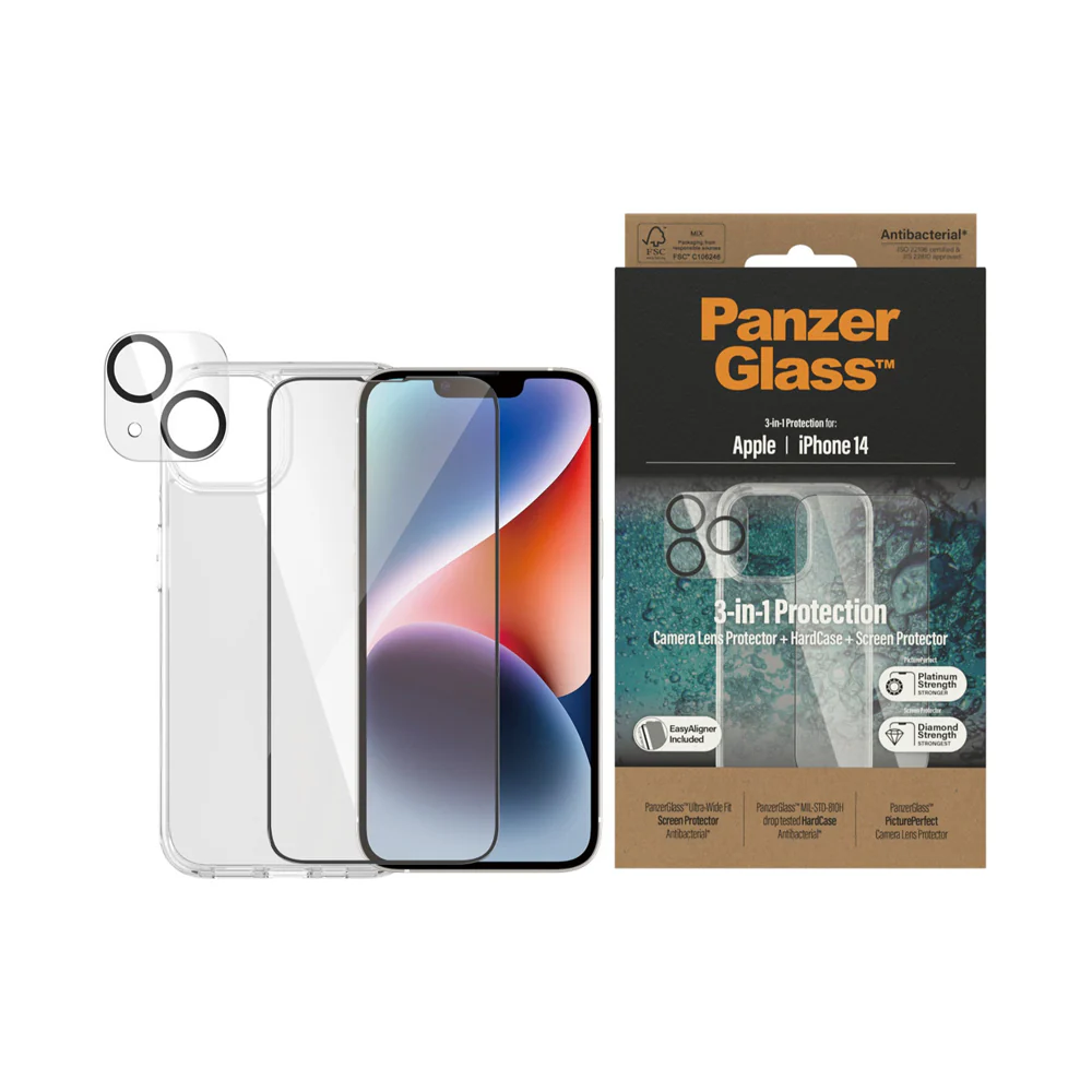 Panzer 3-in-one Protector Package for Apple iPhone 14 Clear - Image 2