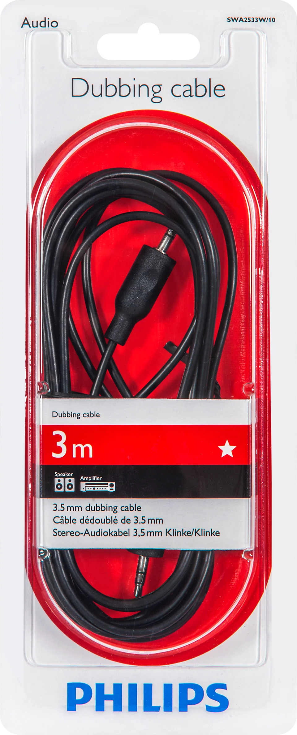 Philips Stereo Dubbing 3m Cable, 3.5mm-to-3.5 mm, SWA2533W - Image 2