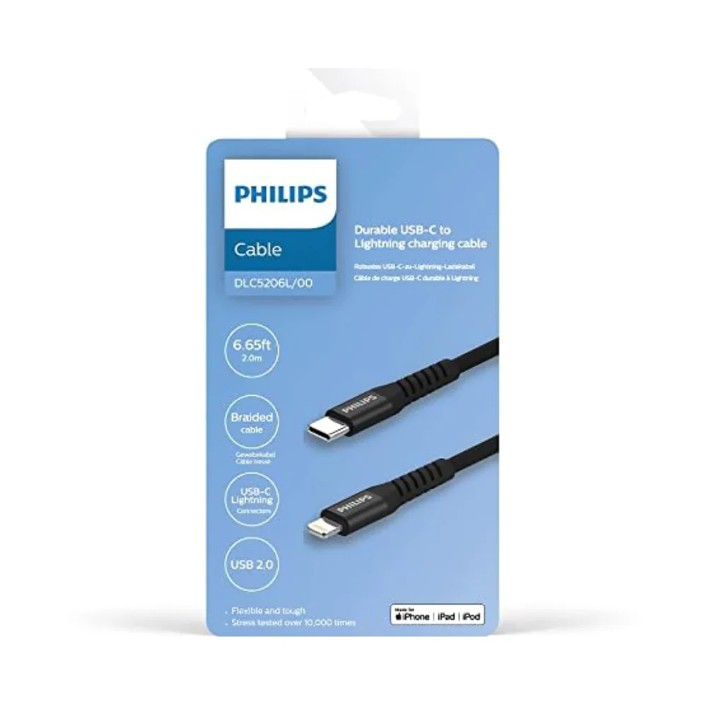 Philips USB-C To Lightning Cable 200cm Black - Image 5
