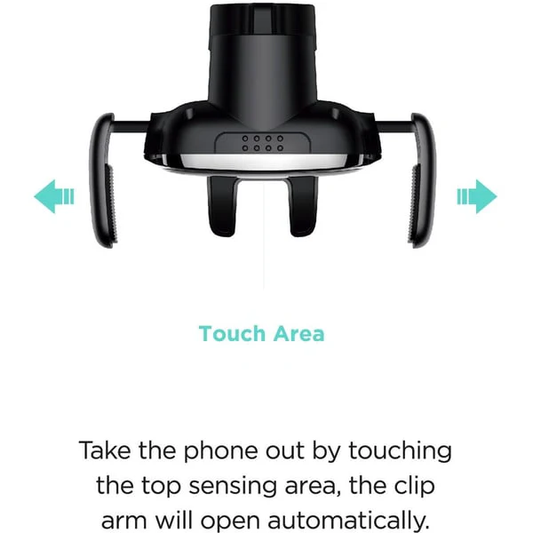 PROTECT Auto Align 15W Wireless Car Holder, Fast Charging , Black, JR-Z248 - Image 2