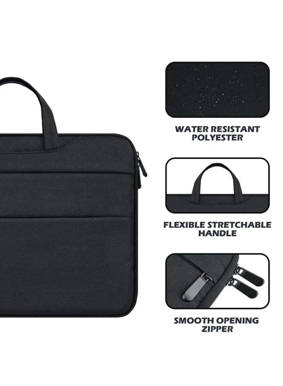 PROTECT Bussiness 13.3 inch Laptop Bag, Travel Belt, Shoulder Belt, Oxford Material, Black, BLT13.3BLK - Image 4