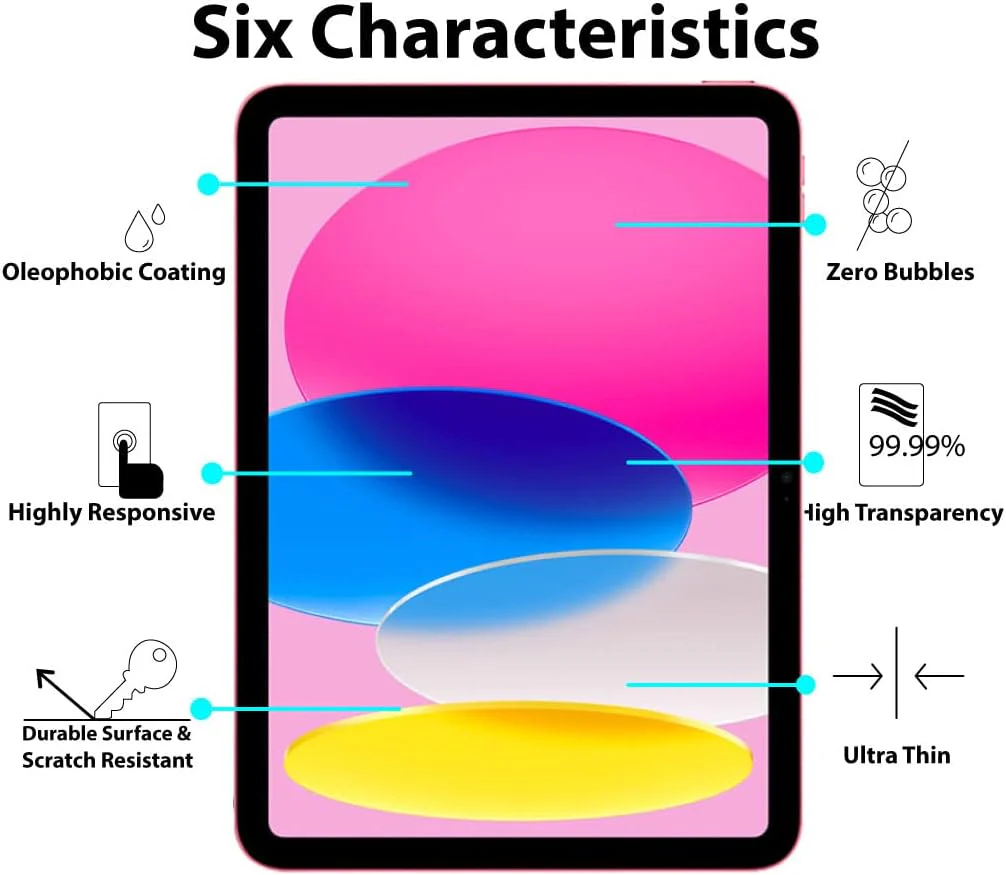 PROTECT  iPad 10th Gen Sapphire Crystal Screen Protector, Protective, Anti Scratch, Tempered Glass, Clear, SCIP10 - Image 2