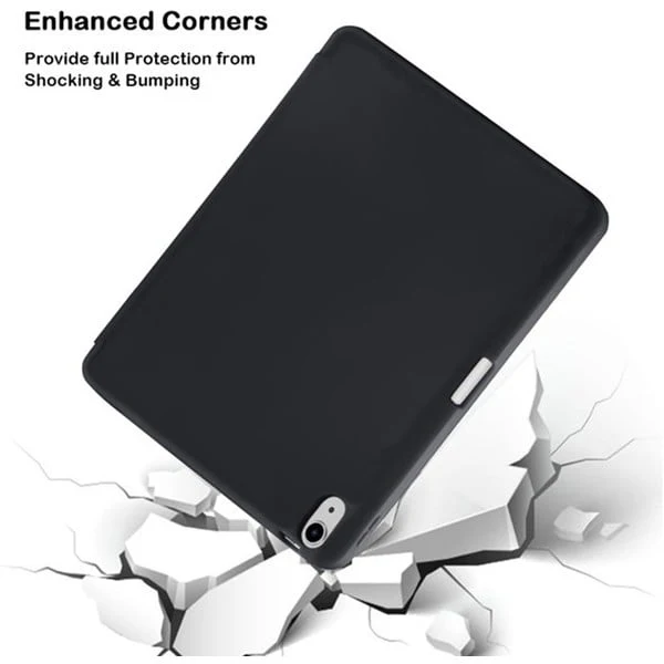 PROTECT iPad Air 10.9 inch Protective Ipad Cover, With Screen Protector, Silcon, Trifold Stand , Auto Wakeup Sleep, Pen Slot, Black, PIPADA10.9BLK - Image 3