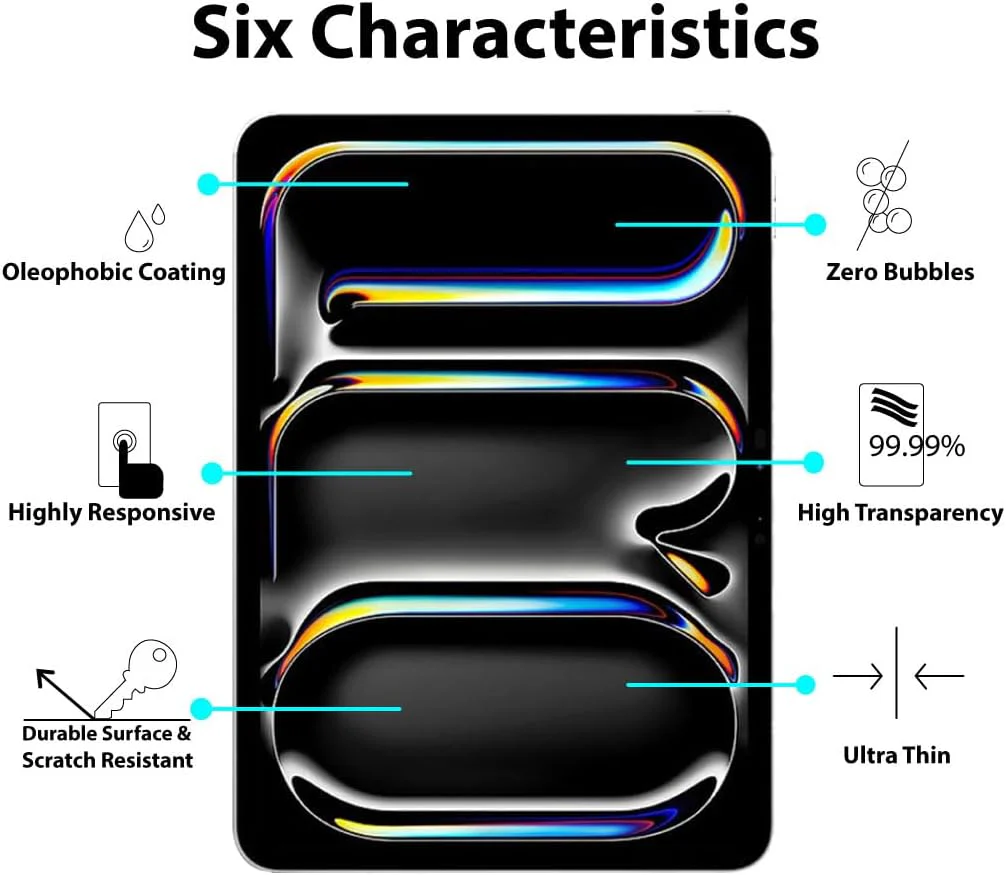 PROTECT  ipad Pro 13 inch 2024 Sapphire Crystal Screen Protector, Protective, Anti Scratch, Tempered Glass, Clear, SCIPAD13S - Image 2