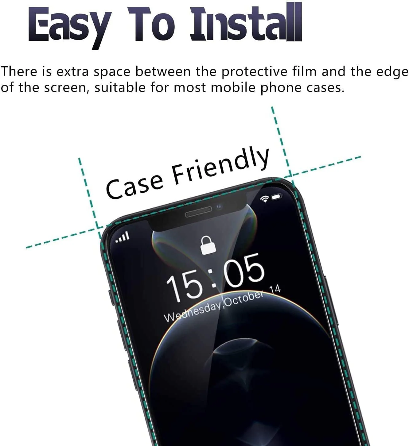 PROTECT  iPhone 14 Pro Max Crystal Screen Protector, 9D, Tempered Glass, Clear, CIP14PM - Image 4