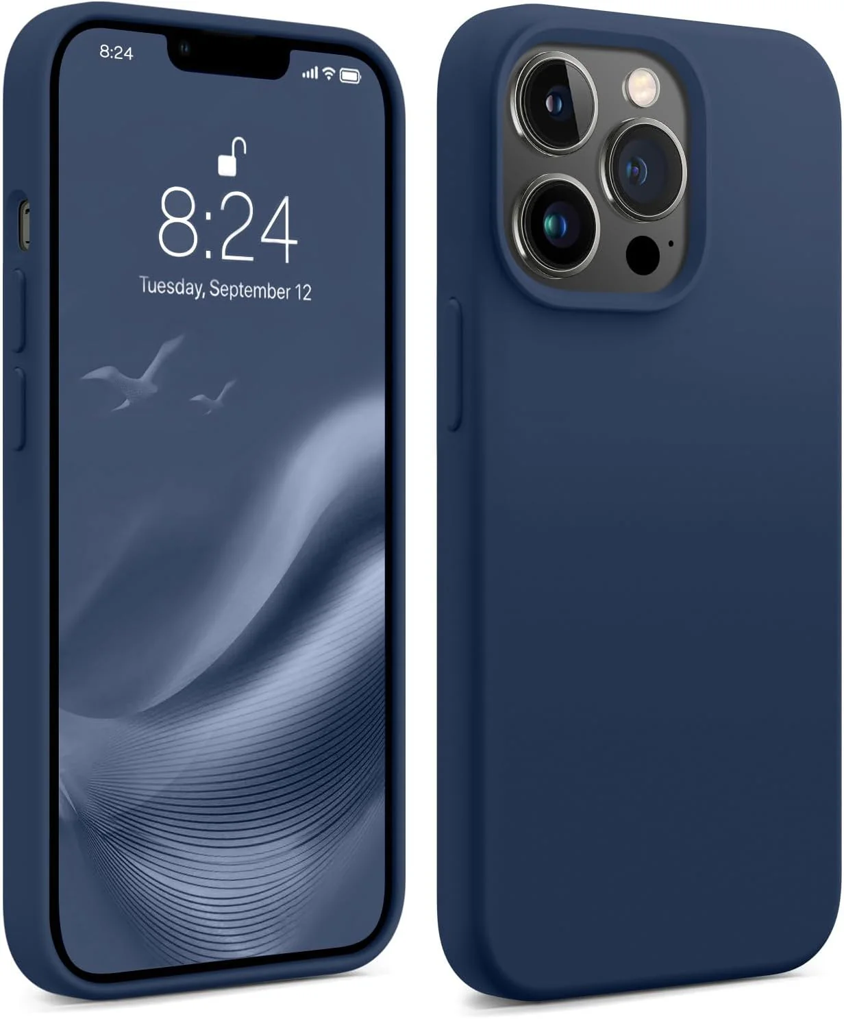PROTECT  iPhone 14 Pro Silicon Phone Case, Magsafe, Bundle, Screen Protector included, Protective, Anti Scratch, Blue, SMIP14PBLU