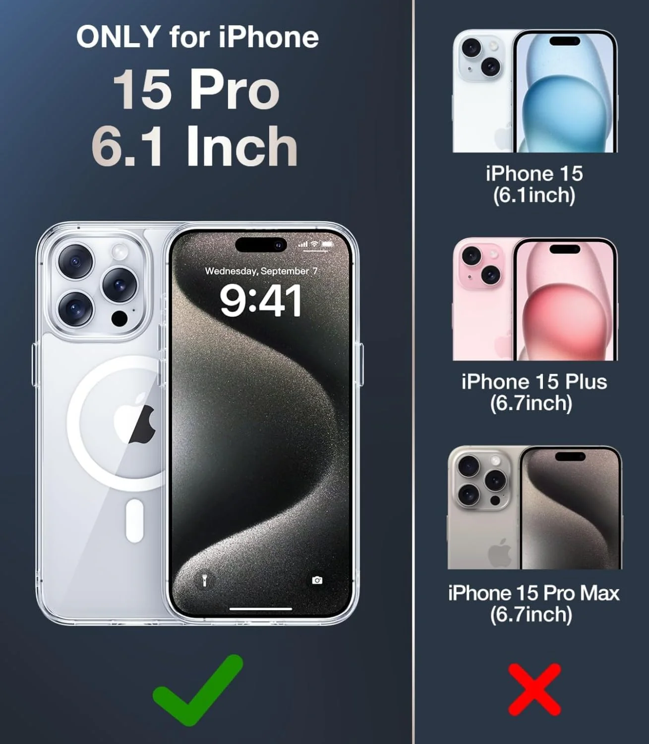 PROTECT iPhone 15 Pro Magsafe Phone Case, Anti Scratch, Transparent, Protective, Clear, MSIP15P - Image 2
