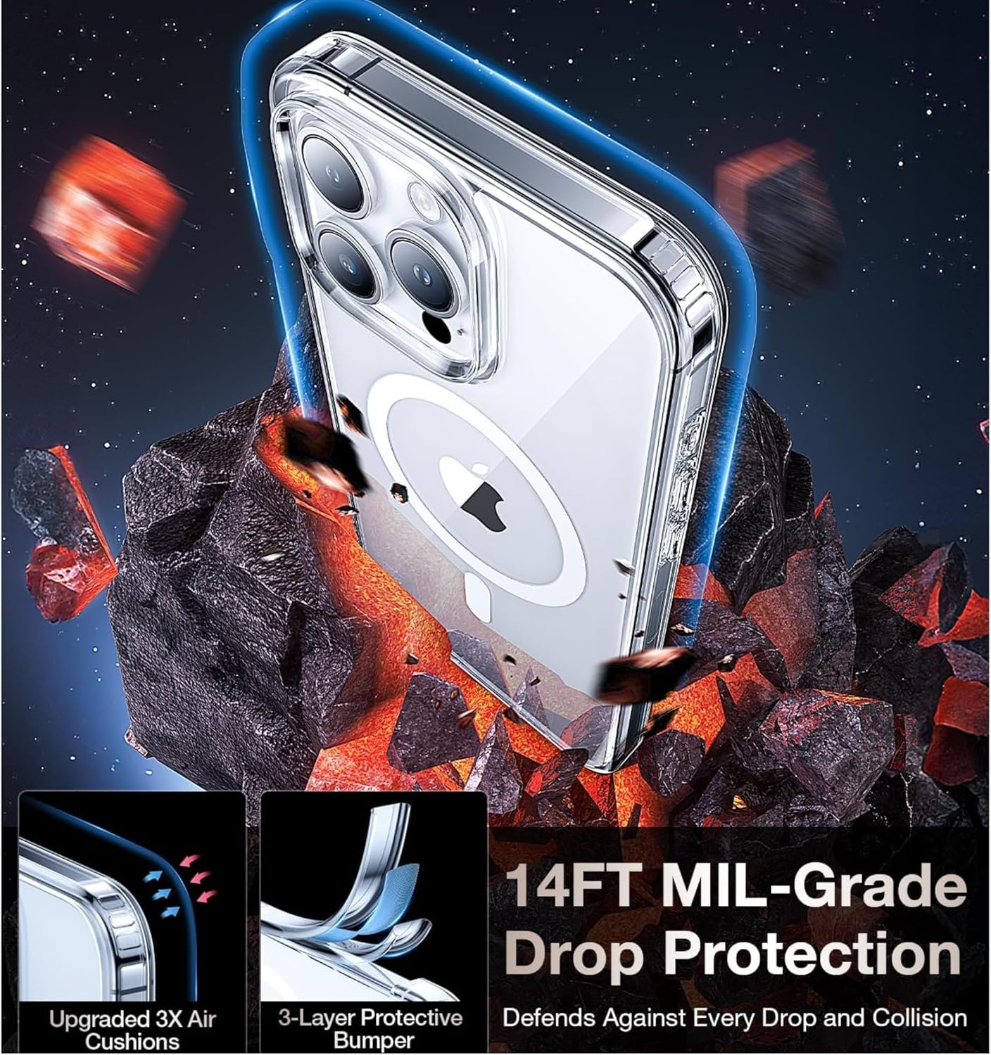 PROTECT iPhone 15 Pro Magsafe Phone Case, Anti Scratch, Transparent, Protective, Clear, MSIP15P - Image 3