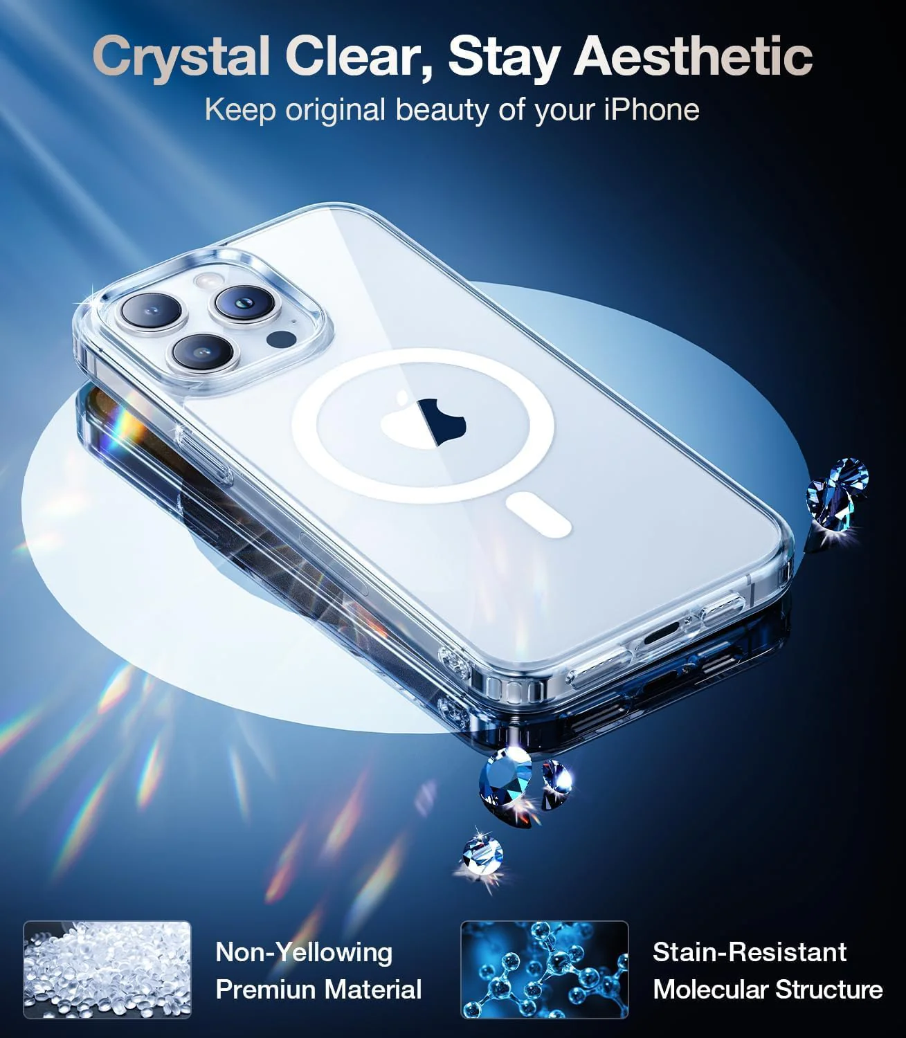 PROTECT iPhone 15 Pro Magsafe Phone Case, Anti Scratch, Transparent, Protective, Clear, MSIP15P - Image 4