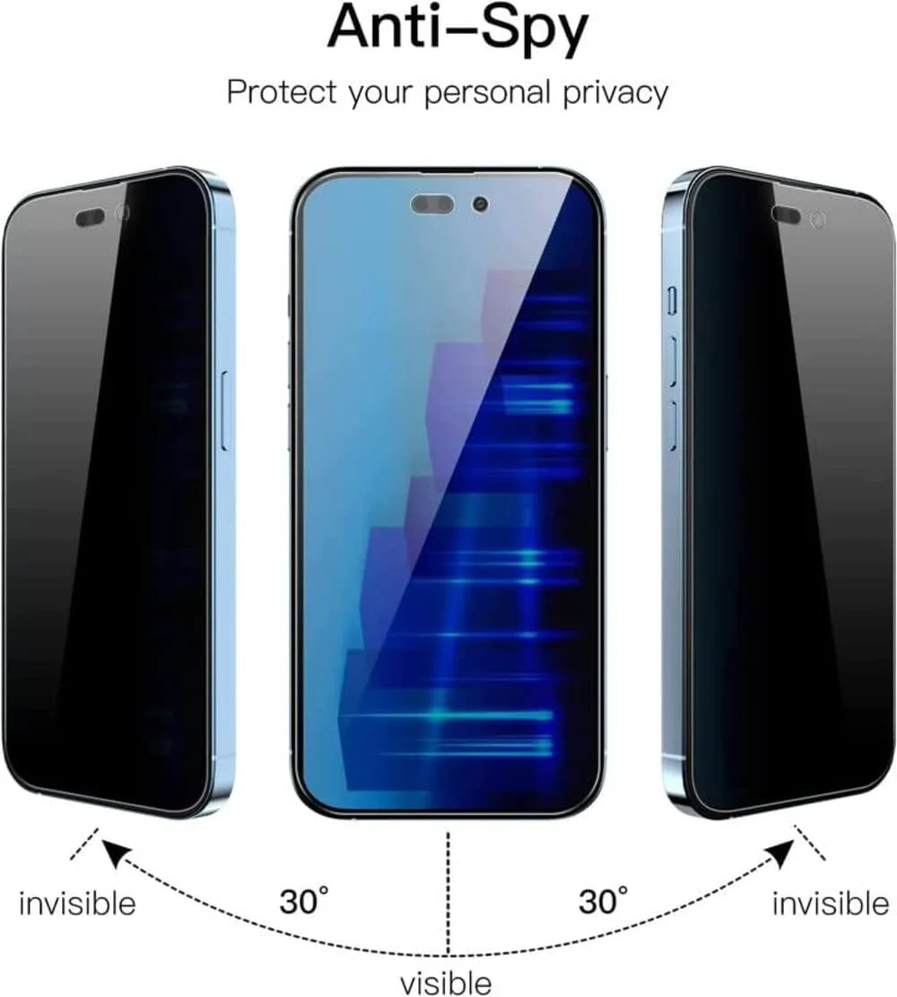 PROTECT  iPhone 15 Pro Max Privacy Screen Protector,  9D Tempered Glass, Anti Scratch, Matte , Black, PIP15PM - Image 5