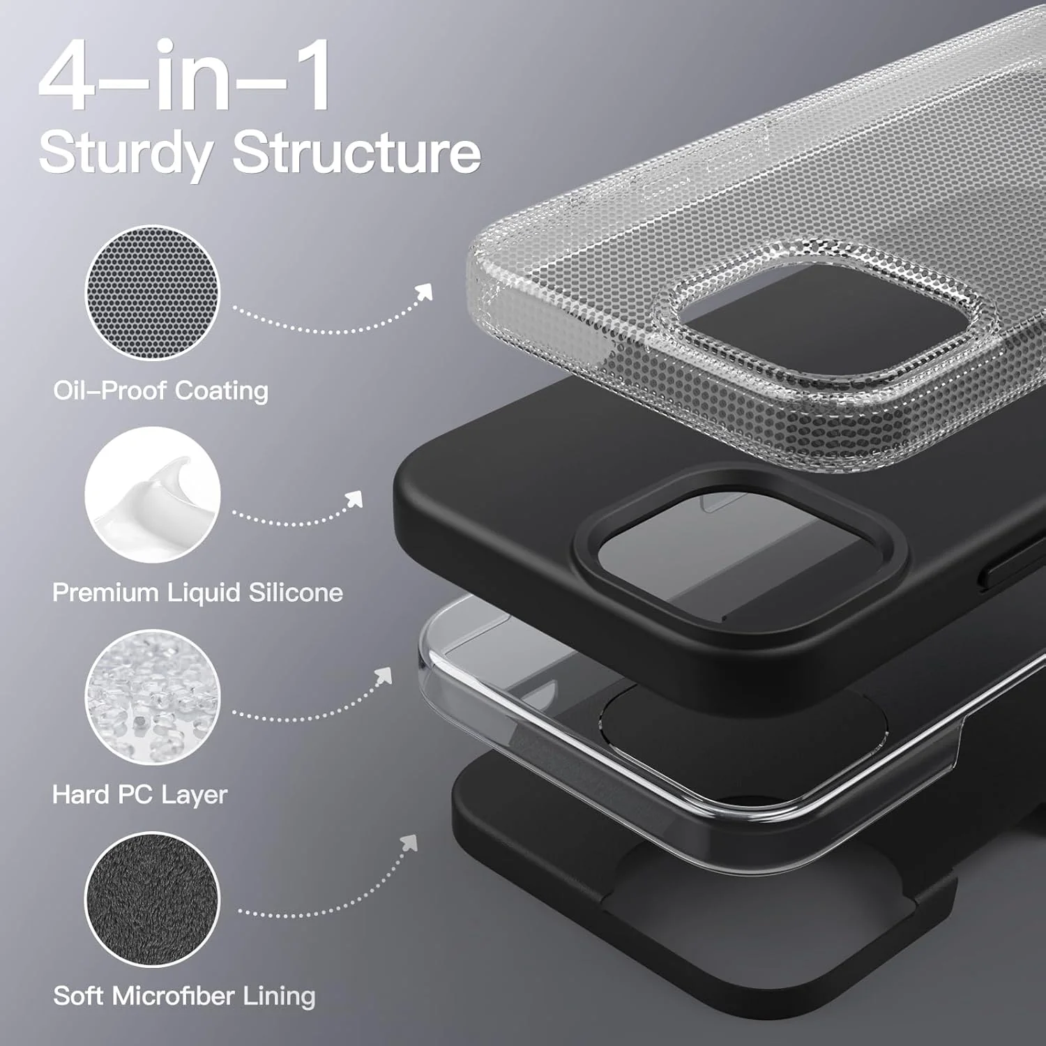PROTECT  iPhone 15 Pro Silicon Phone Case, Magsafe, Protective, Anti Scratch, Black, SMIP15PBLK - Image 2