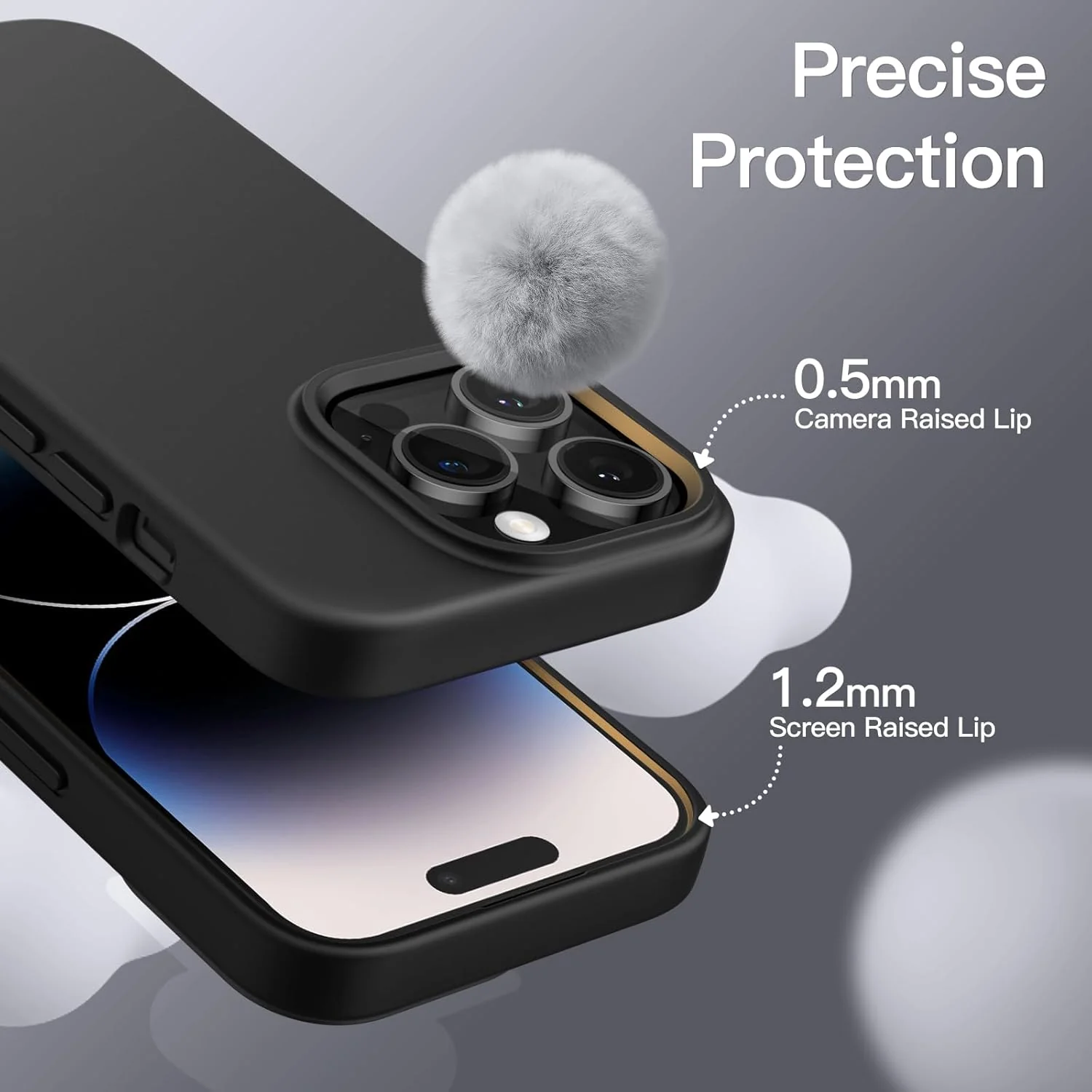 PROTECT  iPhone 15 Pro Silicon Phone Case, Magsafe, Protective, Anti Scratch, Black, SMIP15PBLK - Image 4