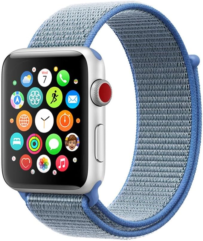 PROTECT Nylon Band Watch Strap, For Apple Watch, 42/44/45mm, Blue, NWS42BLU