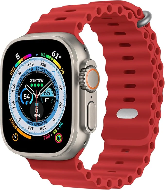 PROTECT Ocean Band Watch Strap, For Apple Watch, 38/40/41mm, Red, OWS41RED