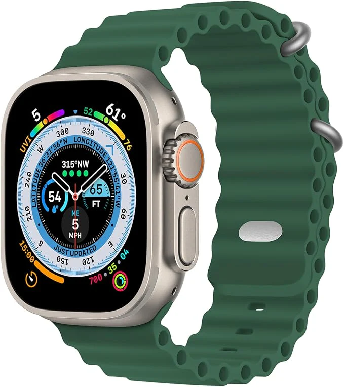PROTECT Ocean Band Watch Strap, For Apple Watch, 42/44/45/49mm, Green, OWS49GRN