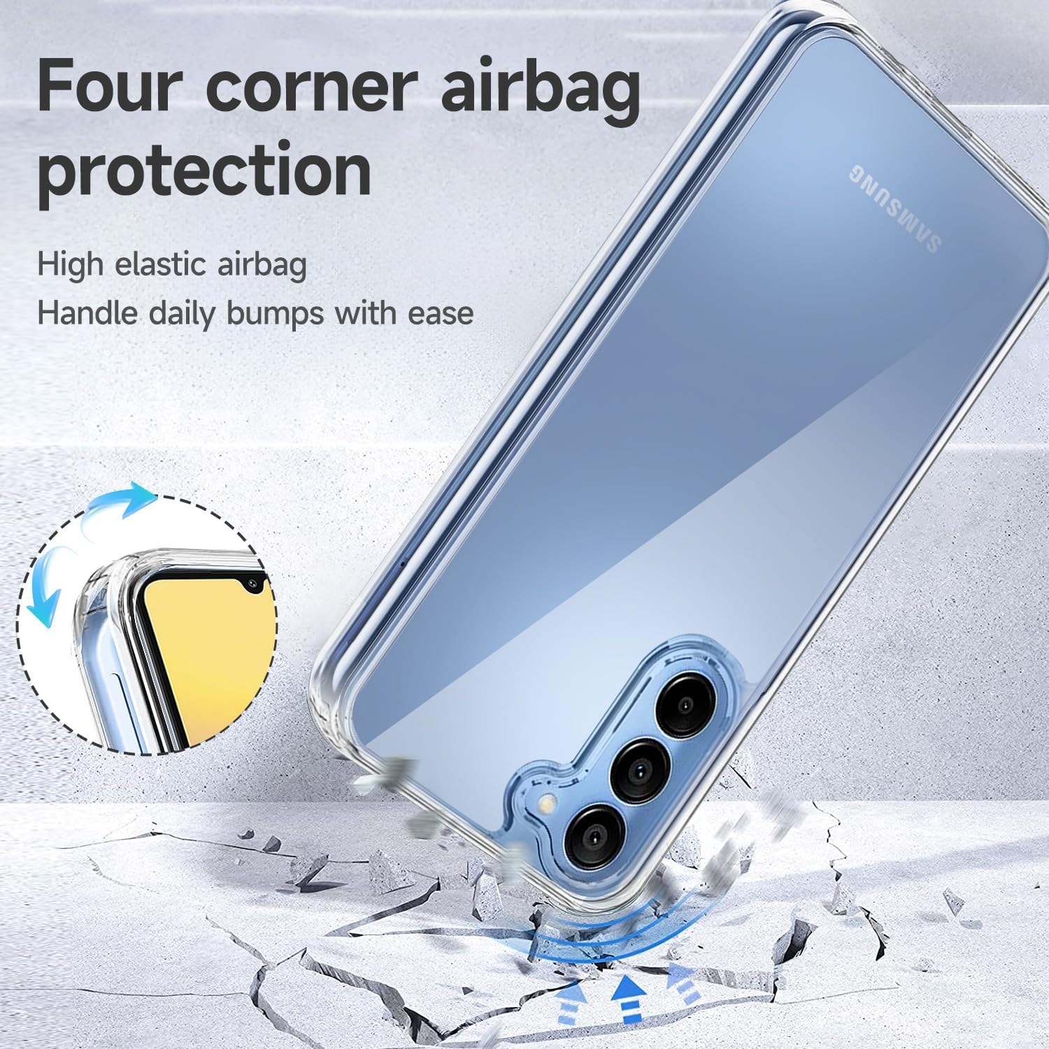 PROTECT  Samsung A15 Lucid Phone Case, Anti Scratch, Bundle, Screen Protector included, Protective, Clear, LSAMA15 - Image 3