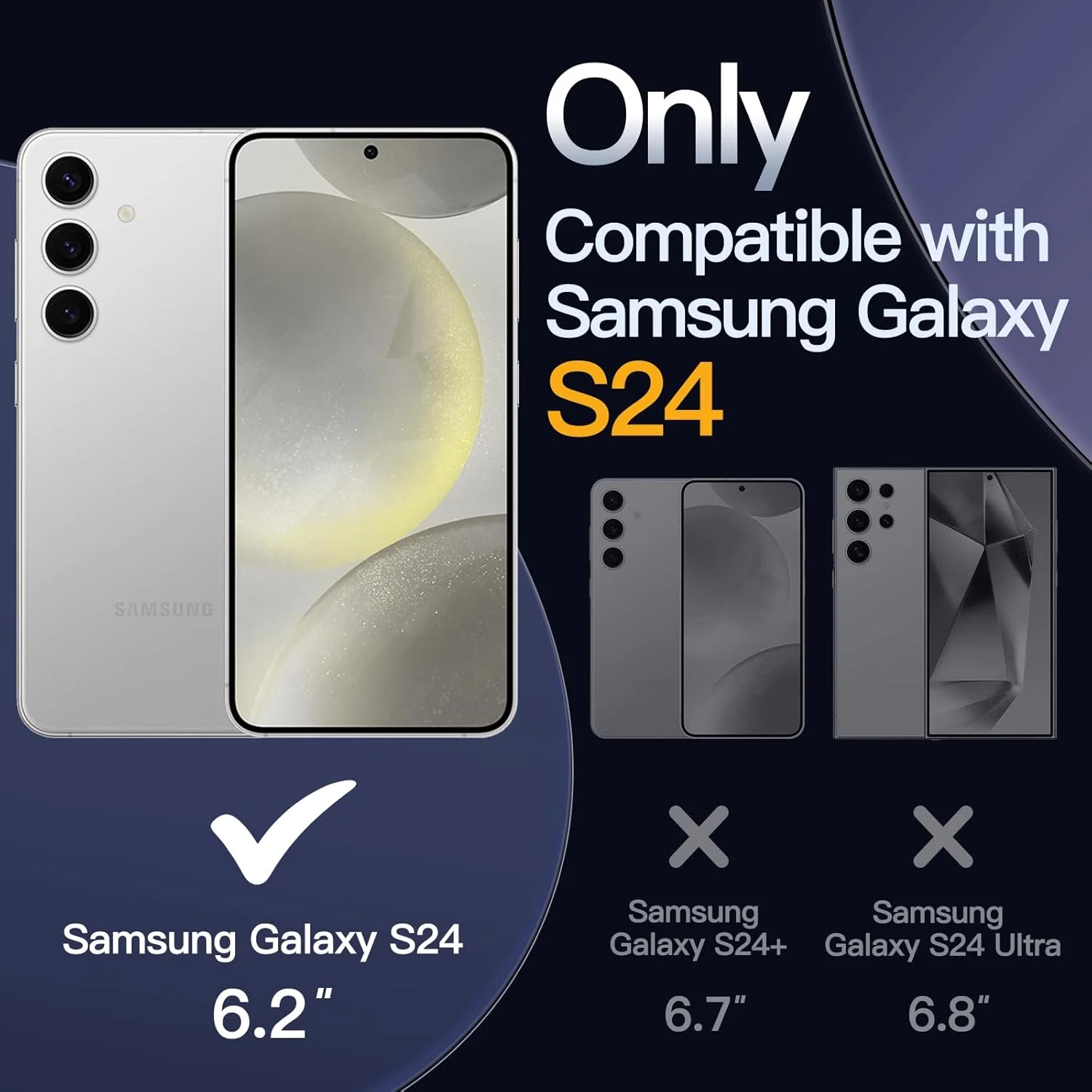PROTECT  Samsung S24 Magnetic Phone Case, Anti Scratch, Bundle, Hydrogel Screen Protector Included, Protective, Clear, MSAMS24 - Image 2