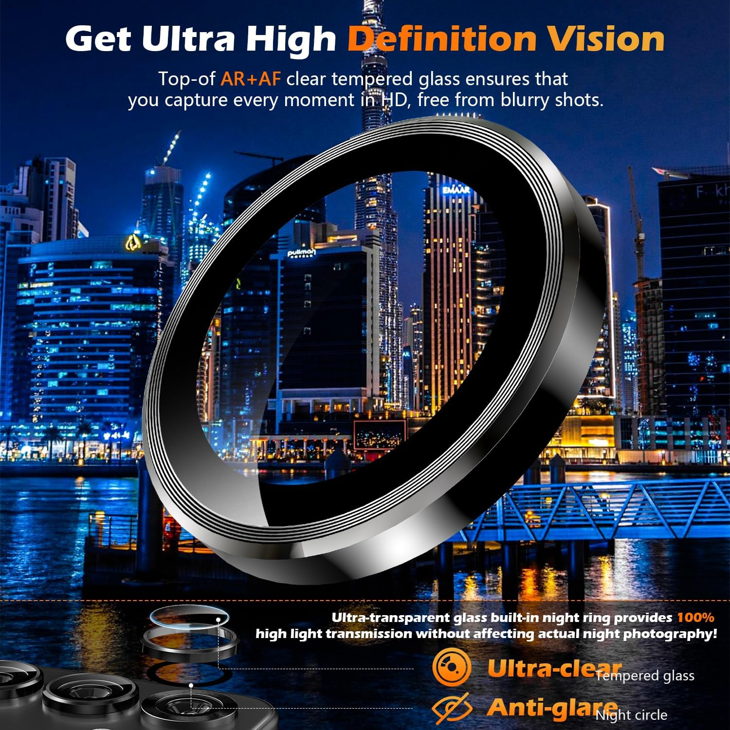 PROTECT Samsung S25 Plus Xzoom Lens Protector, Sapphire Glass, Alloy Material, Ultra Clear, Premium Finish, Black, XSMS25PBLK - Image 3