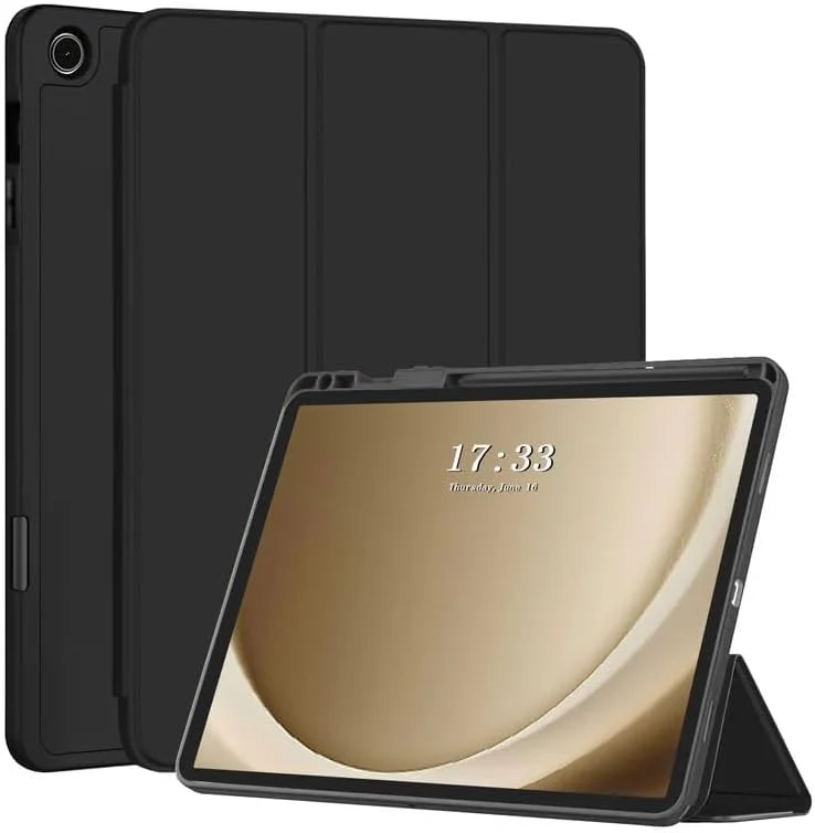 PROTECT Samsung Tab A9 Protective Tablet Cover, Silcon, Trifold Stand , Auto Wakeup Sleep, Pen Slot, Black, PSTA9BLK - Image 2