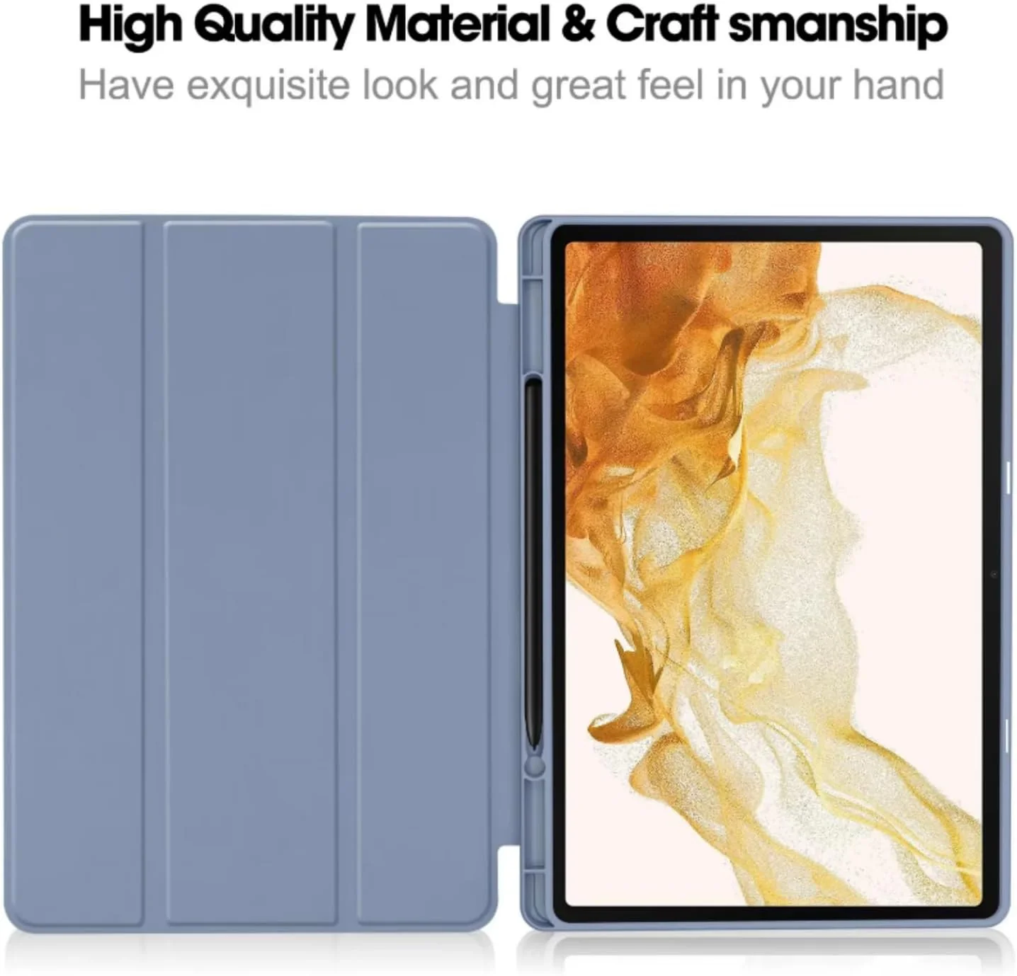 PROTECT  Samsung Tab S10 Ultra Protective Tablet Cover, Silcon, Trifold Stand , Auto Wakeup Sleep, Pen Slot, Blue, PSTS10UBLU - Image 5