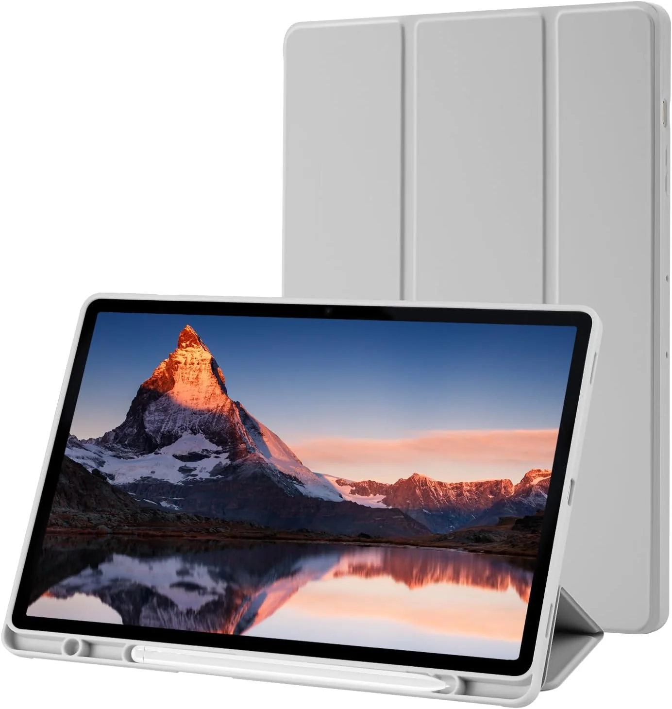 PROTECT Samsung Tab S10 Ultra Protective Tablet Cover, Silcon, Trifold Stand , Auto Wakeup Sleep, Pen Slot, Grey, PSTS10UGRY