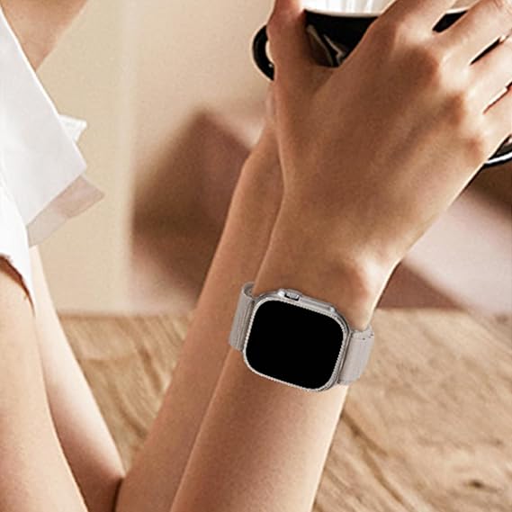 PROTECT Ultra Band Watch Strap, For Apple Watch, 44/45/49mm, Premium fabric, White, UWS45W - Image 4