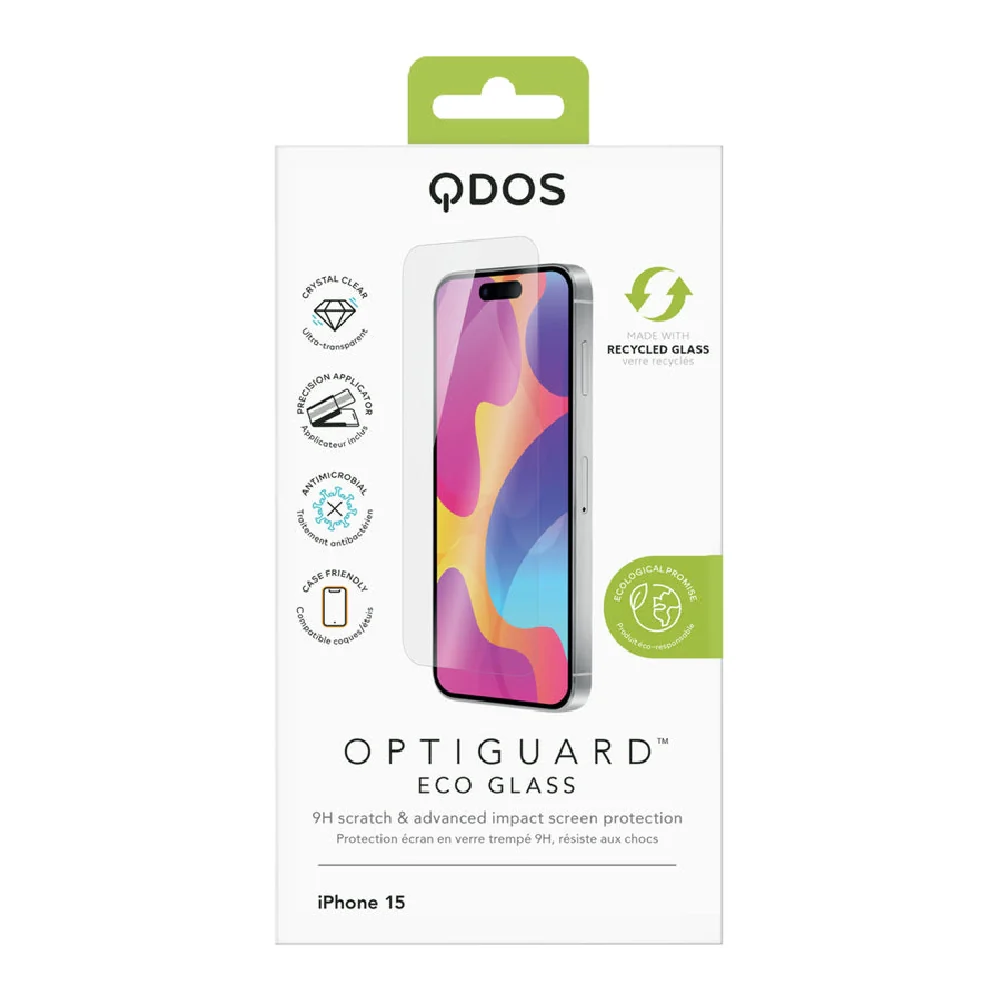 Qdos Optiguard Eco Glass Tempered Glass Screen-Protecto for Apple iPhone 15 Clear - Image 6
