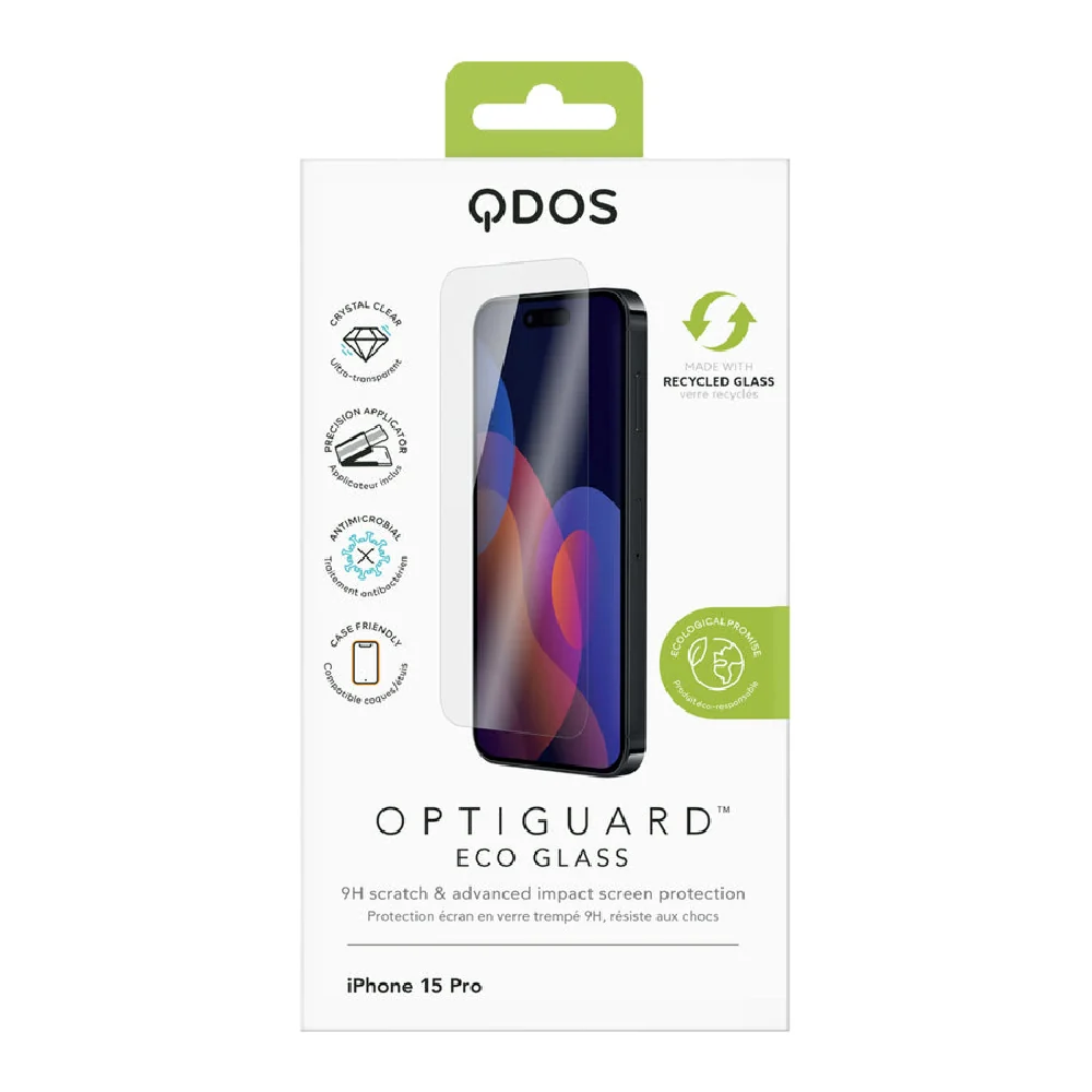 Qdos Optiguard Eco Glass Tempered Glass Screen-Protecto for Apple iPhone 15 Pro Clear - Image 6