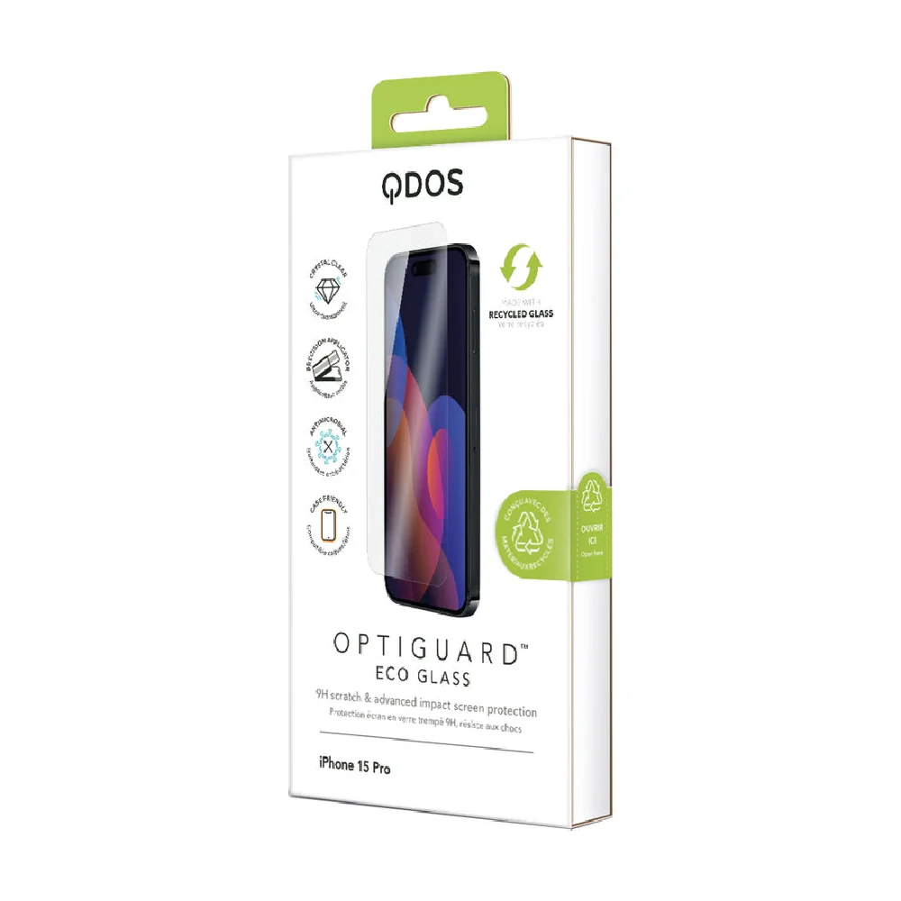 Qdos Optiguard Eco Glass Tempered Glass Screen-Protecto for Apple iPhone 15 Pro Clear - Image 7