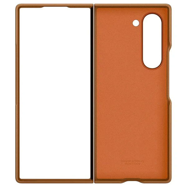 Samsung Fold6 Vegan Leather Case Brown - Image 4