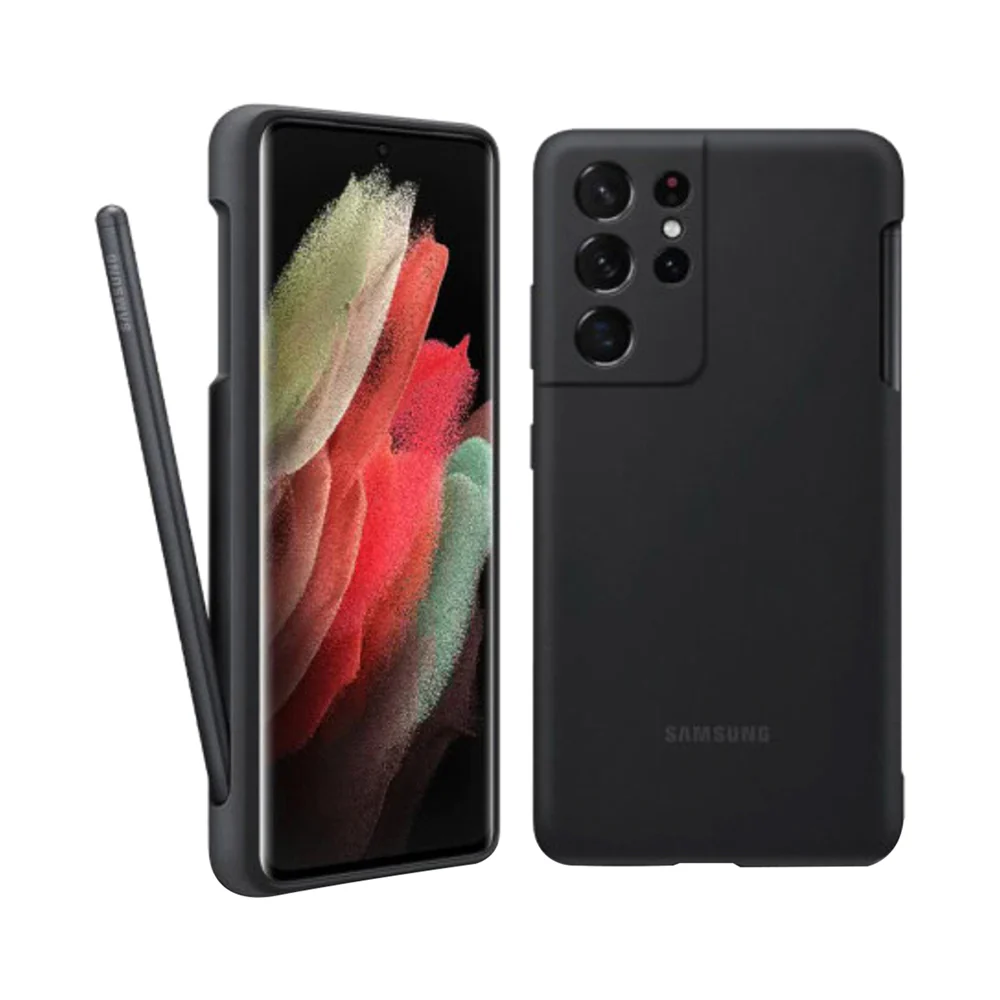 Samsung Silicone Cover with S-Pen for Galaxy S21 Ultra Black - Image 2